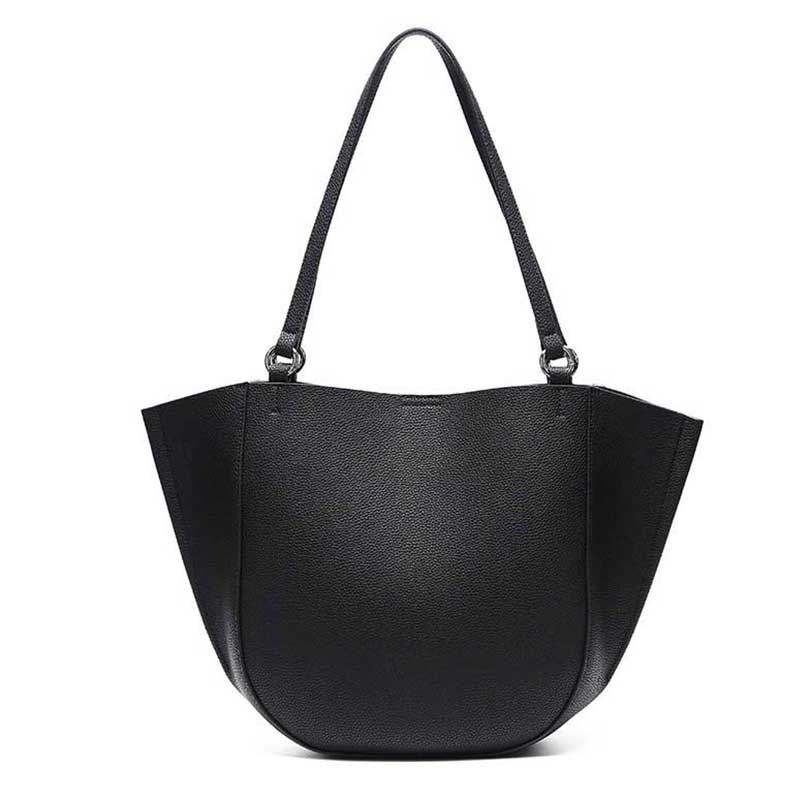 black Genuine Leather Tote Bag