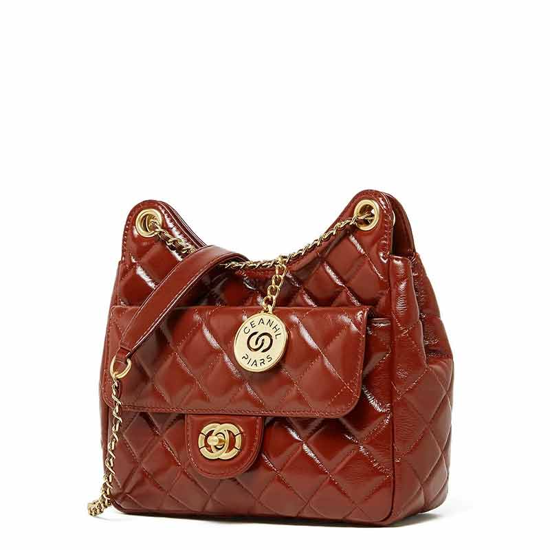 caramel Quilted Chain Bag Hobo Bag