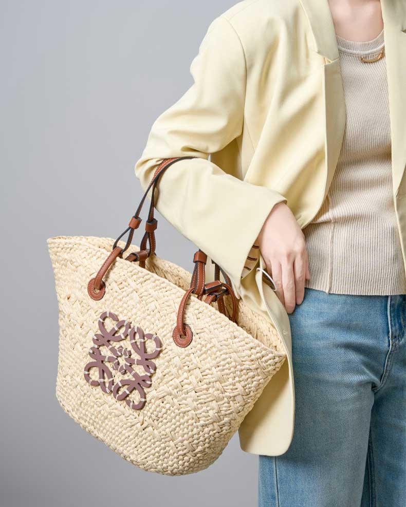 Women's Handwoven Straw Beach Tote Bag | PRUSES