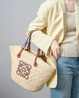 Women's Handwoven Straw Beach Tote Bag | PRUSES