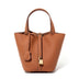 Bucket Bag Vegetable Basket Leather Handbag |PRUSES-12