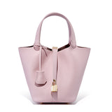 Bucket Bag Vegetable Basket Leather Handbag |PRUSES-13