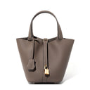 Bucket Bag Vegetable Basket Leather Handbag |PRUSES