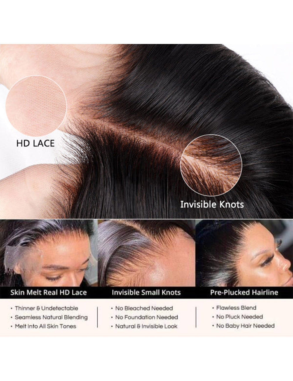 PartingMax Wear Go Deep Wave Wigs 7x6 HD Lace Closure Wigs 100% Human Hair Wig-7