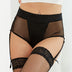 Women Plus Size High Waist Lace Belt Side Mesh Garter Belts