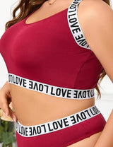 Women Plus Size Milk Silk Sports Bra Set-4