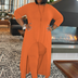 Women Plus Size Solid Color Round Neck Two-Piece Dress-1
