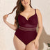 Women Plus Size Summer Strappy Bikini Sexy Open Back One Piece Swim-6