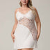Women Plus Size White Satin Lace Panel Slip Nightgown