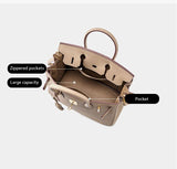 gray Genuine leather Satchel Handbag Internal Structure