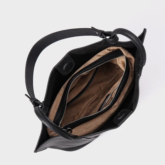 Black leather bag