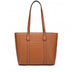 caramel Genuine Leather Croc-Embossed Structured Tote Bag 