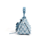 Blue plaid bag with details 