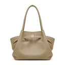 Women's Gray Genuine Leather Large Capacity Tote Bag 