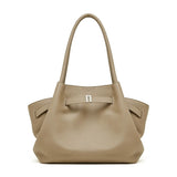 Women's Gray Genuine Leather Large Capacity Tote Bag 