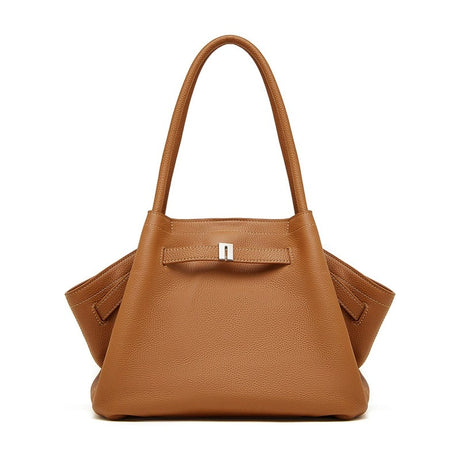 Women's brown Genuine Leather Large Capacity Tote Bag 