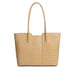 khaki Genuine Leather Large Capacity Woven Tote Bag 