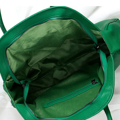 Green cowhide Bag interior structure 