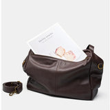 coffee Leather Soft Minimalist Casual Tote Bag 