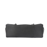 Women's black Genuine Leather Work Tote with Strap Closure bottom