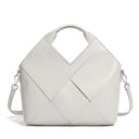 Women's gray Genuine Leather Woven Handbag 