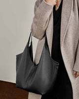 Women's back Soft Leather Slouchy Hobo Bag