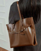 Women's brown Vegetable-Tanned Leather Large Tote Bag
