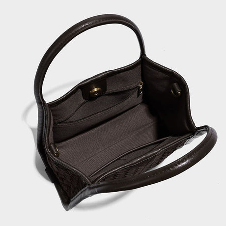 coffee Woven handbag  Interior