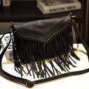 Tan Bohemia Vegan Leather Fringe Bags Crossbody Vintage Message Bags| PRUSES
