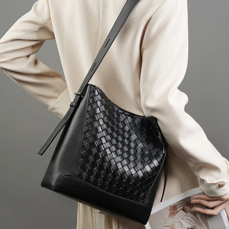 black_genuine_leather_woven_large_tote_bag_wide_strap_shoulder_bags_3