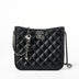 black  Genuine Leather Chain Bag Quilted Crossbody Bag