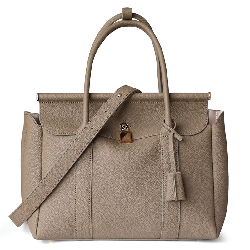 grey_leather_buckle_large_tote_bags_handbags_for_work_2