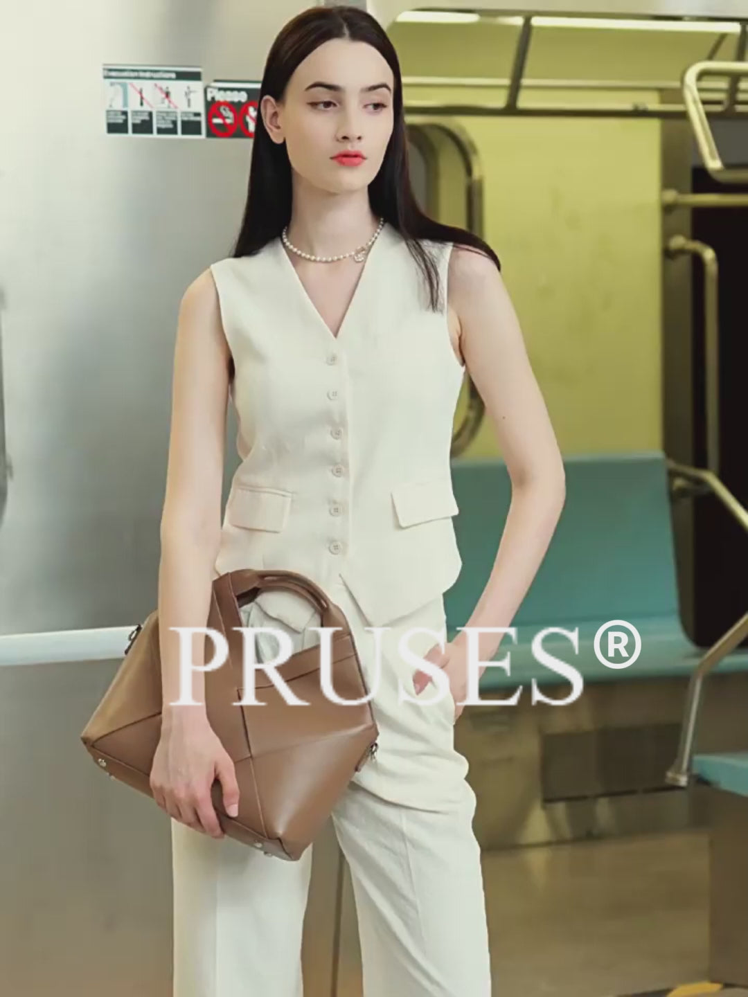 Women's Genuine Leather Woven Handbag detail PRUSES vedio
