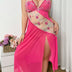Women Plus Size Asymmetrical Embroidered Mesh Sheer Nightgown | PRUSES - PRUSES