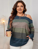 Women Plus Size Cold Shoulder Long Sleeve Casual Tops | PRUSES - PRUSES