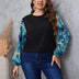 Women Plus Size Floral Print Lantern Sleeve Tee | PRUSES - PRUSES