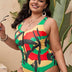 Women Plus Size Front Zip One Piece Swimsuit - PRUSES