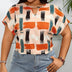 Women Plus Size Geometric Print Short Sleeve Top | PRUSES - PRUSES