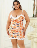 Women Plus Size Halloween Spooky Party Babydoll Nightgown - PRUSES