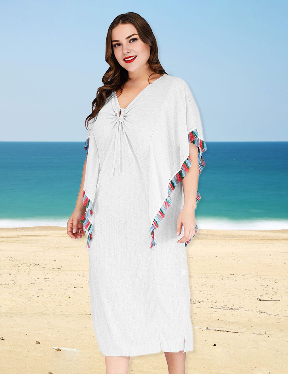 Women Plus Size Irregular Beach Cover - Up Dress | PRUSES - PRUSES