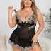 Women Plus Size Lace Hem Babydoll - PRUSES