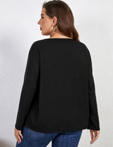 Women Plus Size Leopard Print Long Sleeve T Shirt | PRUSES - PRUSES