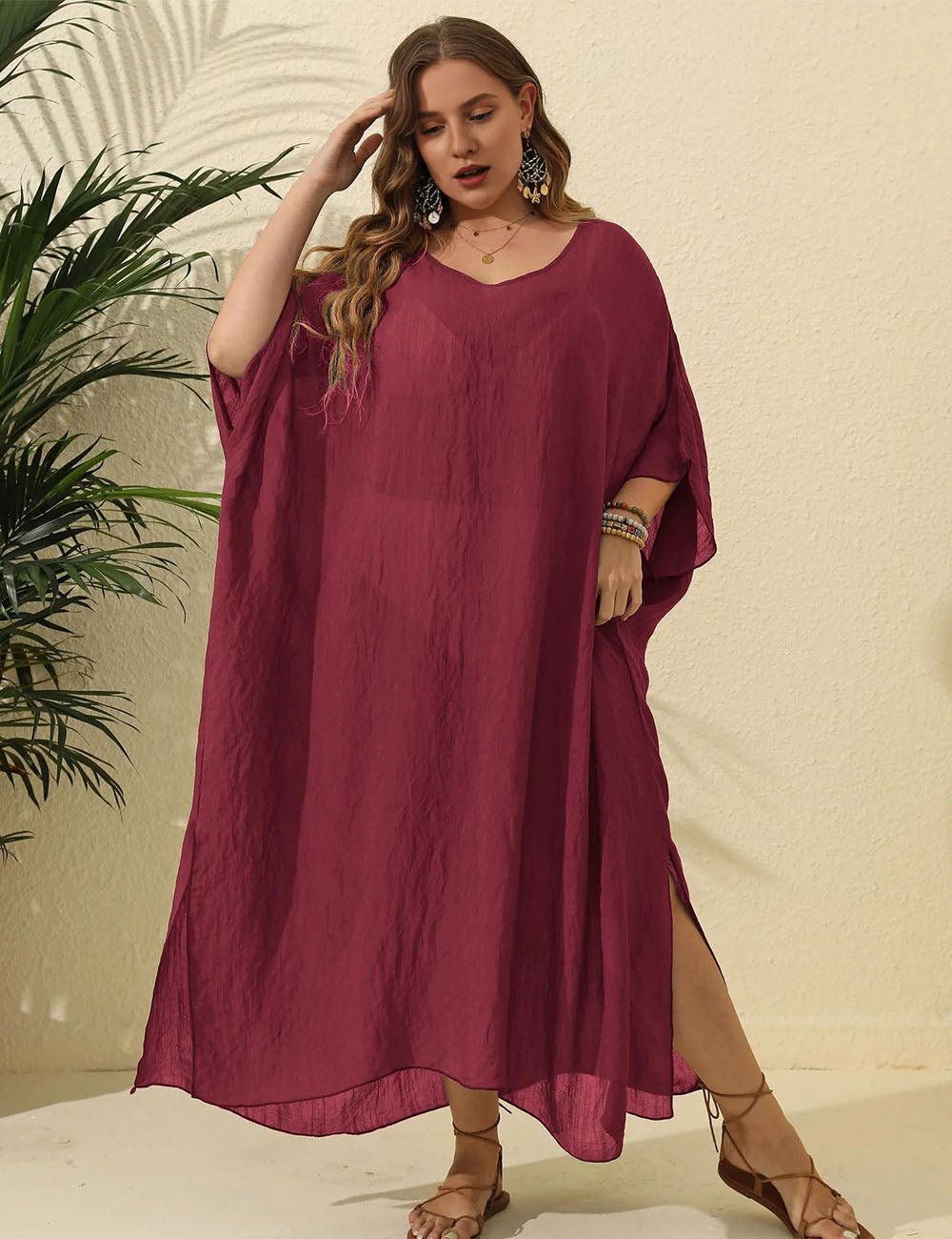 Women Plus Size Loose Bikini Cover up - PRUSES