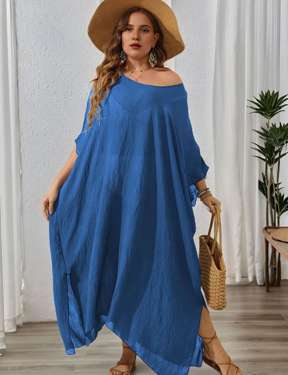 Women Plus Size Loose Bikini Cover up - PRUSES