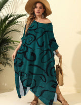 Women Plus Size Loose Double Slit Cover Up Beach Vacation | PRUSES - PRUSES
