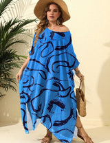 Women Plus Size Loose Double Slit Cover Up Beach Vacation | PRUSES - PRUSES