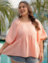 Women Plus Size Loose Mid - Length Sleeve Blouse | PRUSES - PRUSES