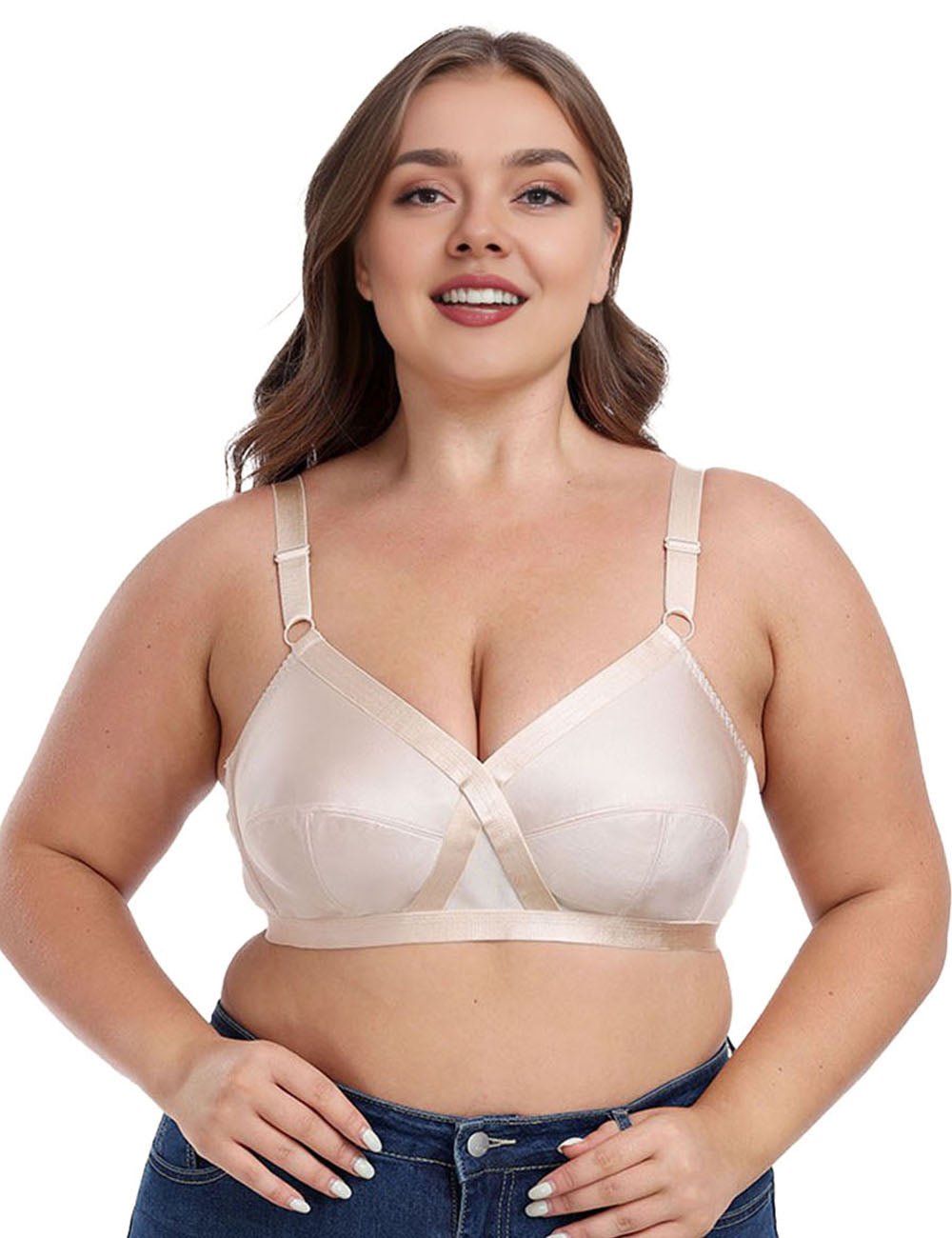 Women Plus Size Non - Padded Satin Bra | PRUSES - PRUSES