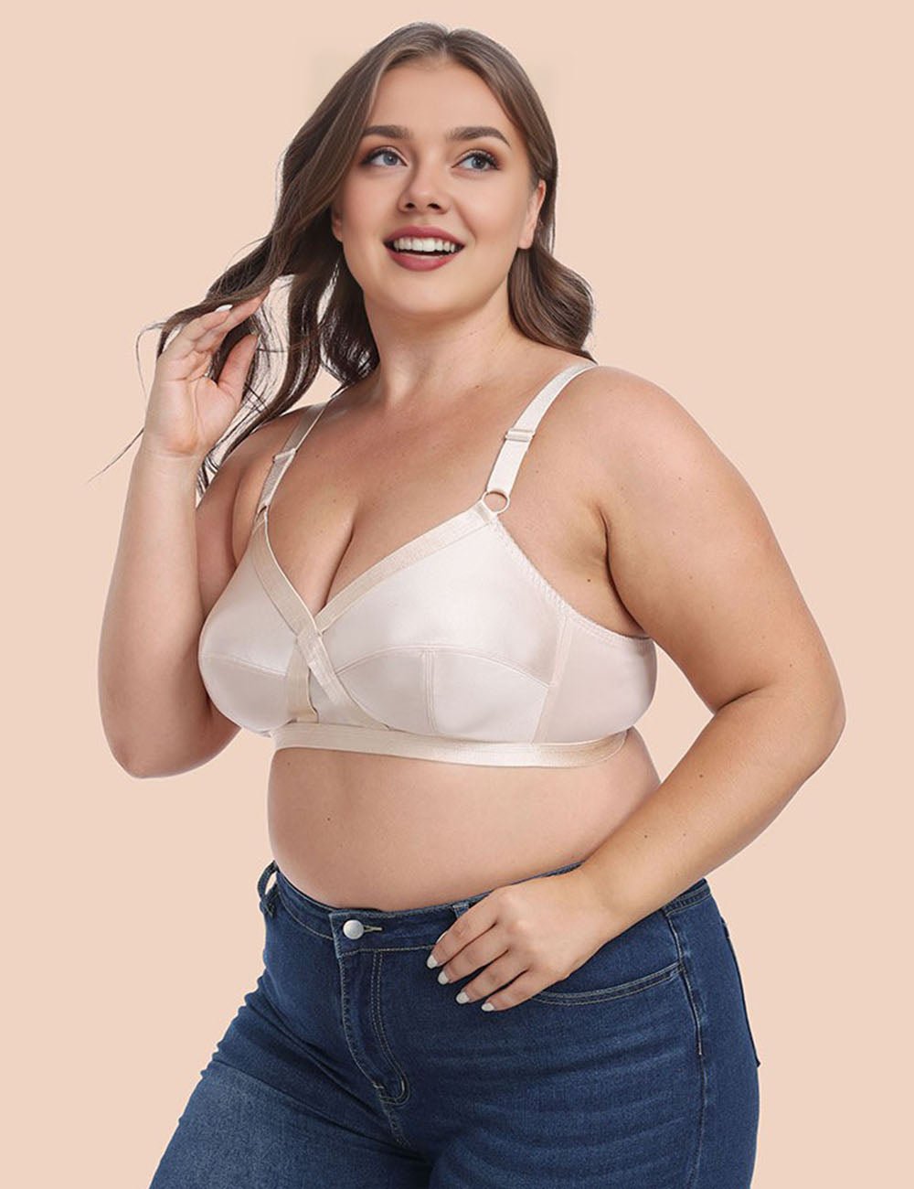 Women Plus Size Non - Padded Satin Bra | PRUSES - PRUSES