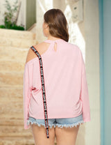 Women Plus Size Pink Cold Shoulder Tops | PRUSES - PRUSES